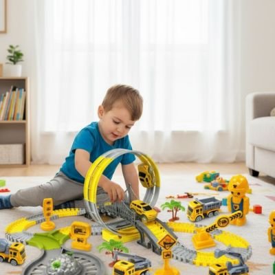 Circuit voiture enfant, construction 